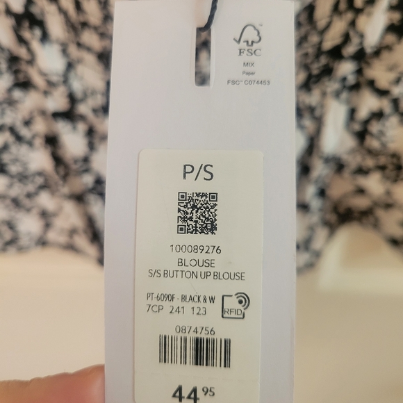 Dynamite Peplum Black and White Summer Top with back cutout - Picture 6 of 6